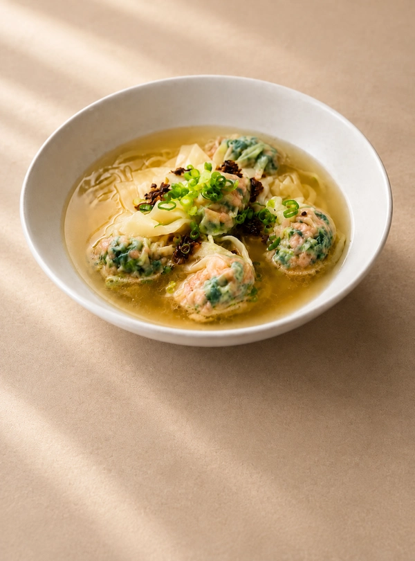 Crystal Jade Roppongi - La Mian with Minced Pork and Vegetable Wanton Soup